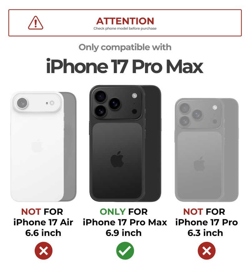 Dexnor for iPhone 17 Pro Max Case with Privacy Screen Protector, [2 Front Frame & Built-in Flip Camera Cover & Kickstand], Compatible with MagSafe, Heavy-Duty Rugged Shockproof Case, 6.9 inch Black - Image 2