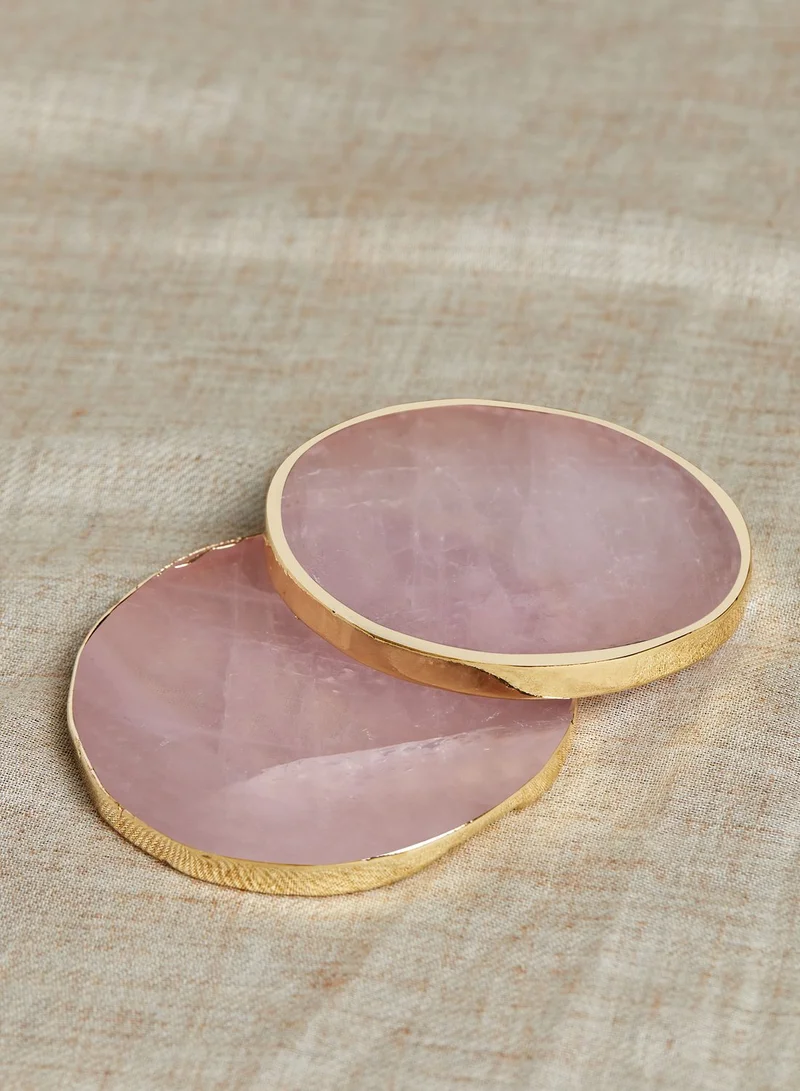 Noire Edit Set Of 2 Natural Stone Coasters
