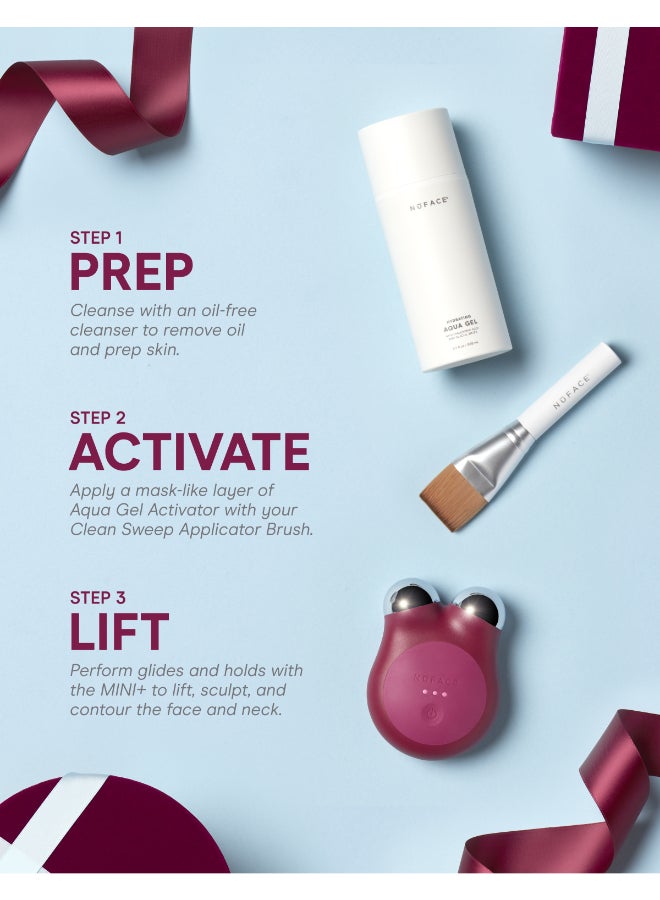 Nuface جهاز تنغيم الوجه الذكي المتقدم ميني+ بلمسة مخملية وردية - Image 5