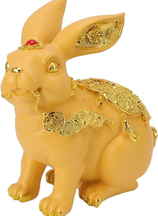 Cute Rabbit Money Box Resin Figurine Decorative Bank For Kids Bedroom - Image 1