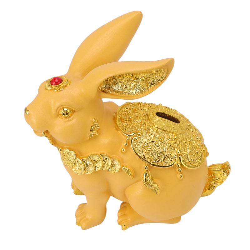 Cute Rabbit Money Box Resin Figurine Decorative Bank For Kids Bedroom - Image 3