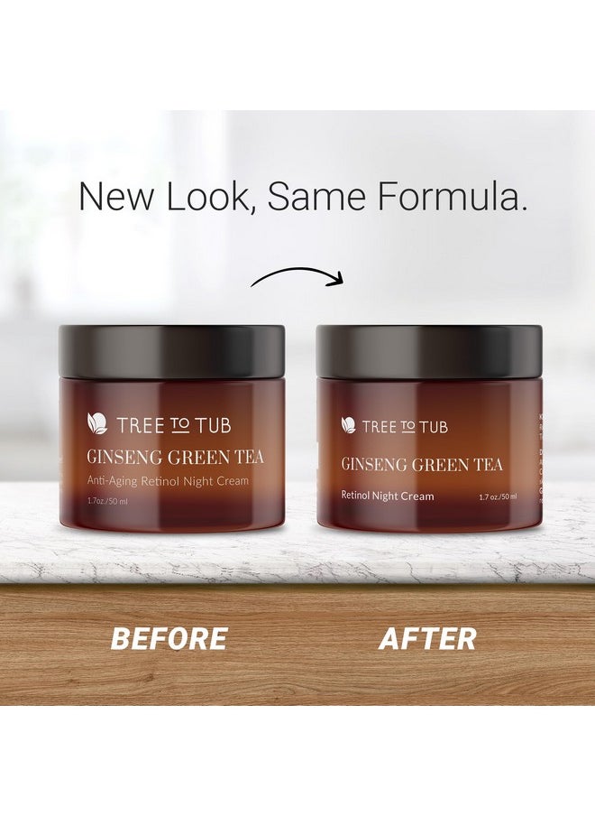 Tree to Tub - Tree to Tub Retinol Anti Aging Face Moisturizer for Dry & Sensitive Skin - Anti Wrinkle Hyaluronic Acid Facial Moisturizer, Vitamin A & E Night Cream for Women & Men w/Organic Aloe, Natural Ginseng - Image 1