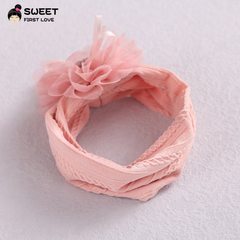 Children'S Headband Twist Jacquard Nylon Stretch Headband Mesh Tassel Sunflower Baby Headband - Image 4