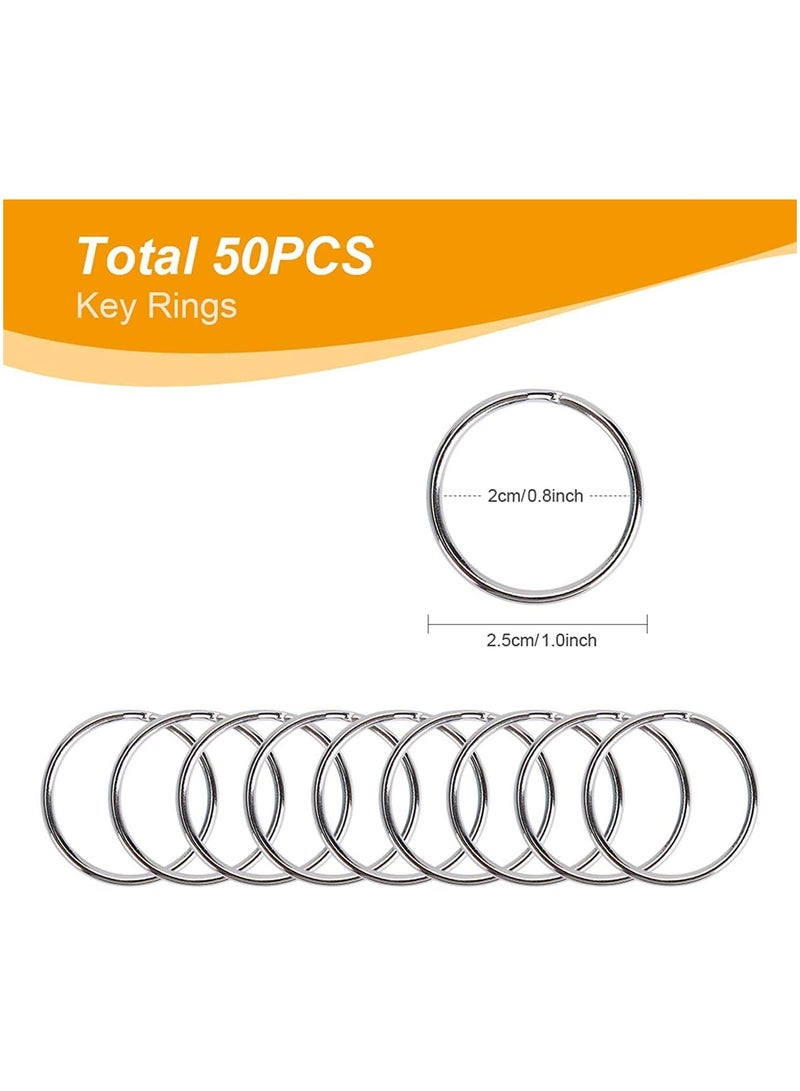 100PCS Swivel Snap Hooks with Key Rings, Premium Metal Swivel Lobster Claw Clasps, 50Pcs Key Chain Clip Hooks and 50Pcs Key Rings, for Keychain Clip Lanyard, Jewelry Making, Crafts, Silver - Image 3