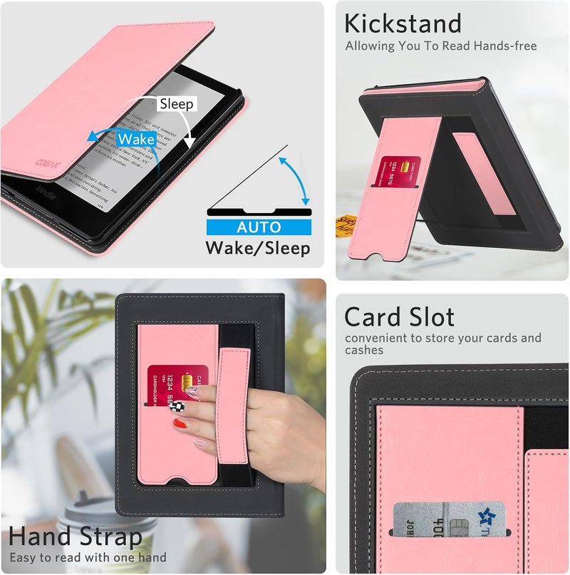 CoBak Stand Case for 7" Kindle Paperwhite 12th Gen 2024 and Kindle Colorsoft with Hand Strap - Compatible with iPhone MagSafe, for Samsung/Belkin/Anker Wireless Charging Pads, Durable, Auto Sleep Wake - Image 3