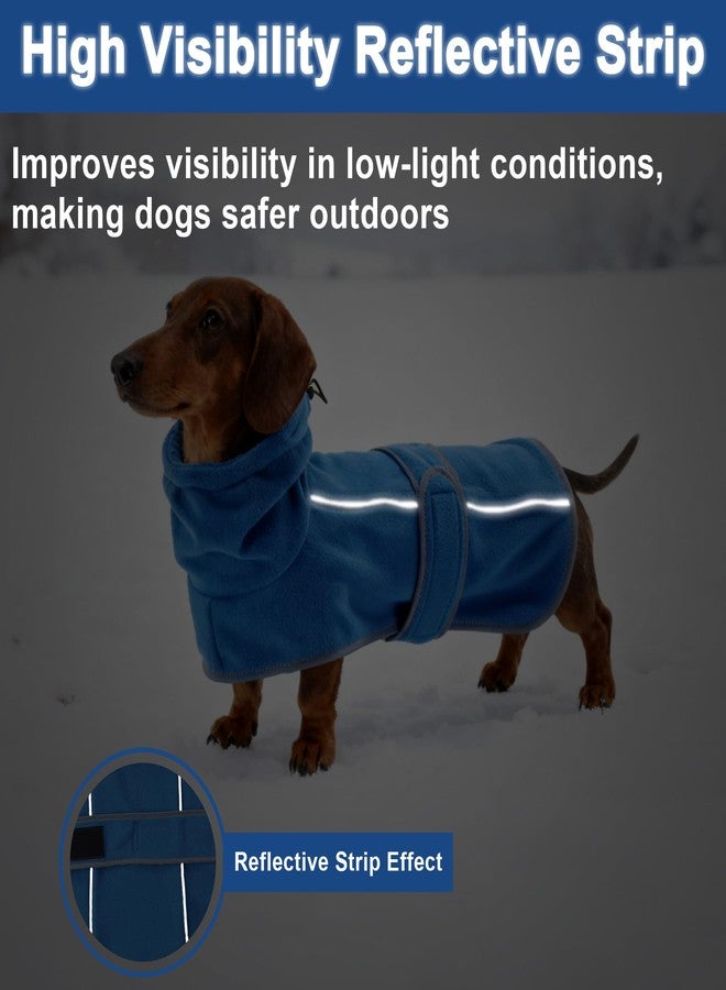 TARFEPA Warm Fleece Dachshund Coats, Dachshund Sweater, Miniature Dachshund Sausage Dog Clothes Jacket, Wiener Corgi Pullover with Adjustable Bands (Blue, S) - Image 5