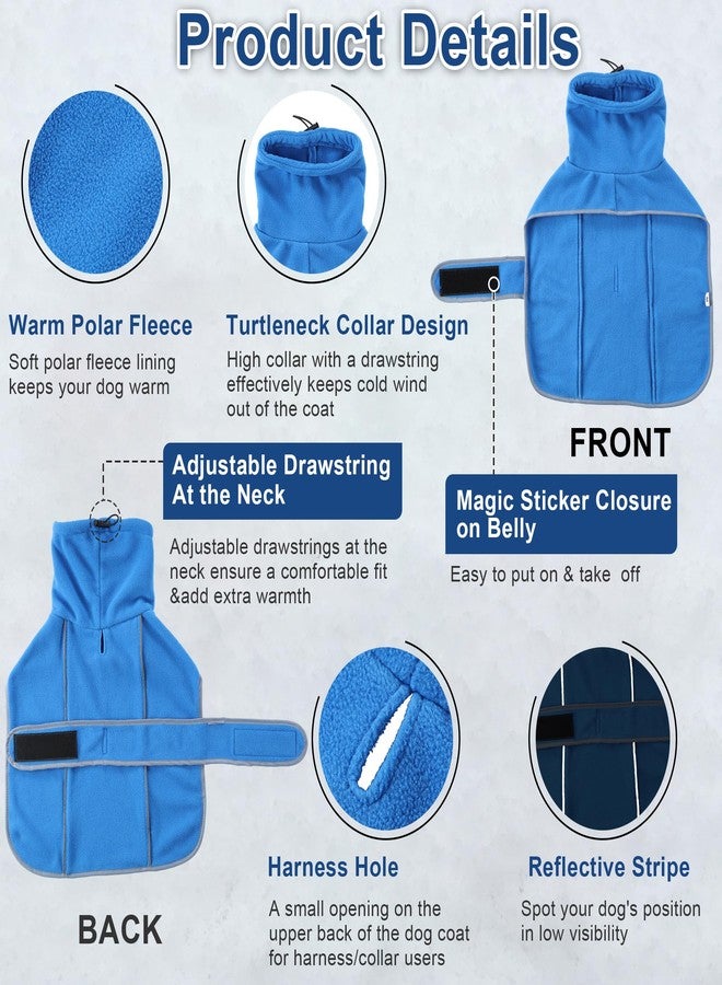 TARFEPA Warm Fleece Dachshund Coats, Dachshund Sweater, Miniature Dachshund Sausage Dog Clothes Jacket, Wiener Corgi Pullover with Adjustable Bands (Blue, S) - Image 3