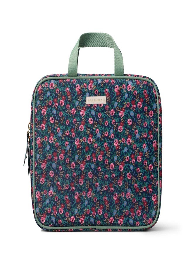 RIFLE PAPER CO. Travel Cosmetic Case, Unit Includes Pockets for storage, Simply Wipe to Easily Clean, Unique Travel Accessory, Stylized Pattern, Floral Rosa - Image 1