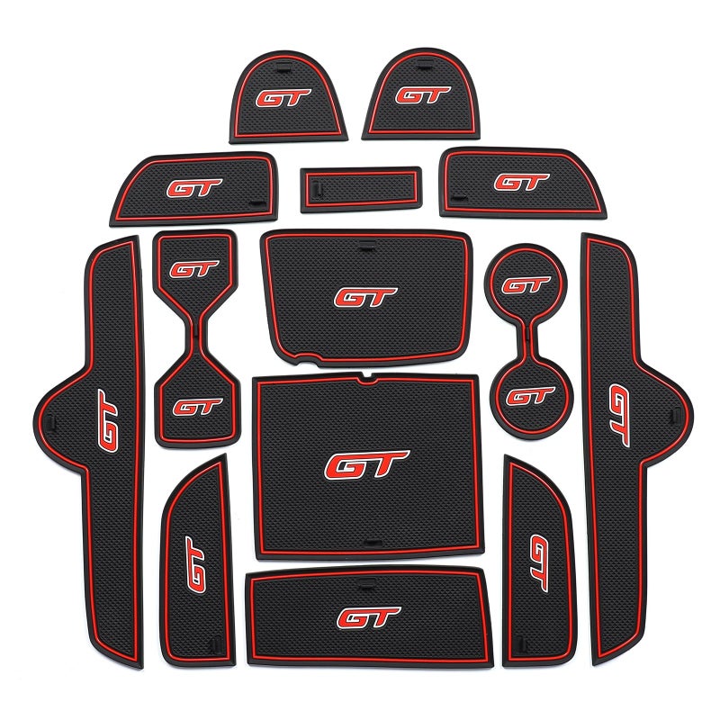 Generic smabee Center Console Liner Compatible with Kia K3 Forte Cerato 2021-2024 GT Center Console Liner Cup Holders Non-Slip Pad Inserts Accessories (red)  - Image 2