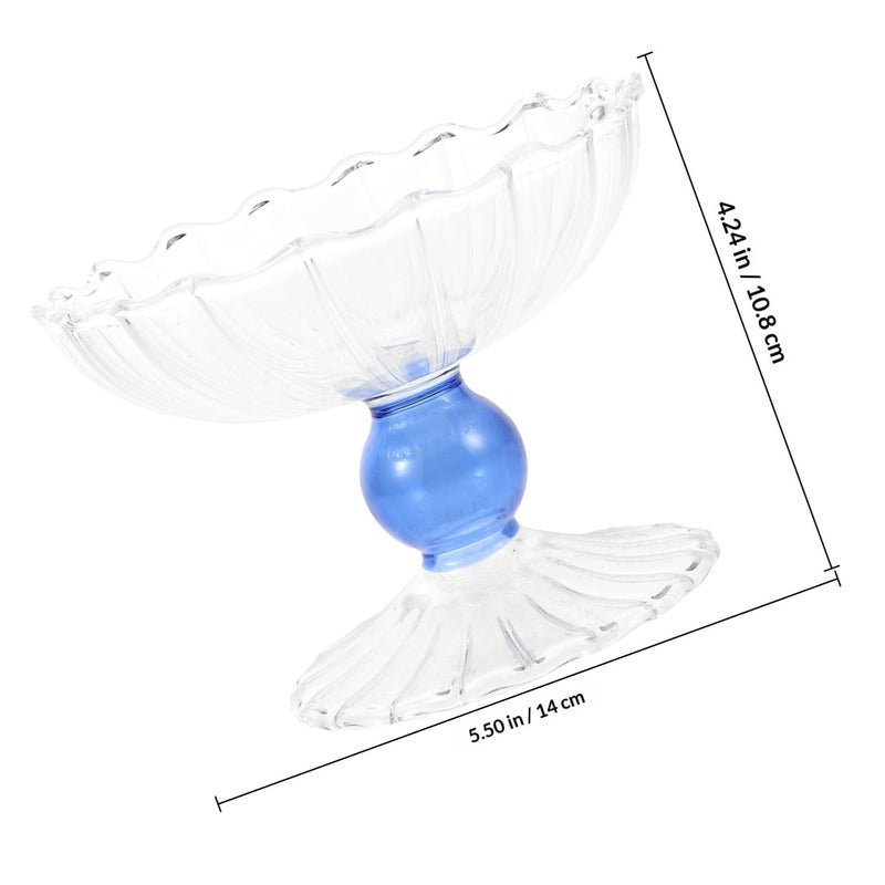Vintage Glass Candy Dish And Fruit Bowl 350ml Footed Dessert Serving Bowl - Image 3