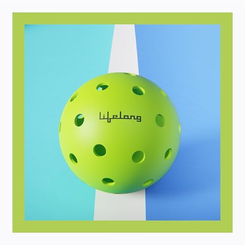 Lifelong Pickleball Balls with 40 Holes Indoor & Outdoor | Durable Pickleball Balls for All Pickleball Paddles & All Skill Levels (Pack of 3) High Bounce, Lightweight, Perfectly Balanced Balls, Green - Image 2