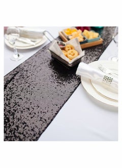 Excefore Sequin Table Runner Glitter Fabric Table Linens Decorations for Holiday Wedding Birthday Outdoor Party Decor 12x72 inch  - Image 3