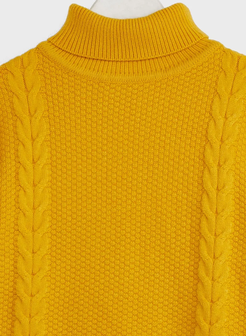 Pinata Girls Turtle Neck Oversize Sweater Dress