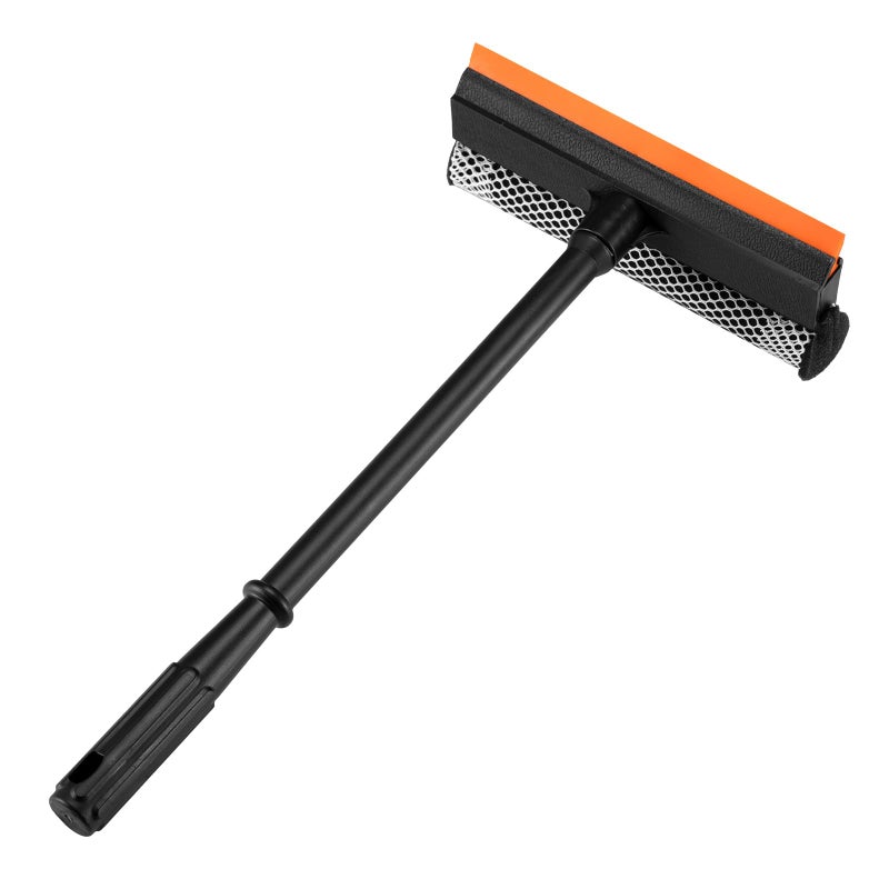 2 in1 Window Squeegee for Car Window Cleaner with 16inch Long HandleSponge Car Window Squeegee for Gas Station GlassShowerOutdoor High Window Cleaning