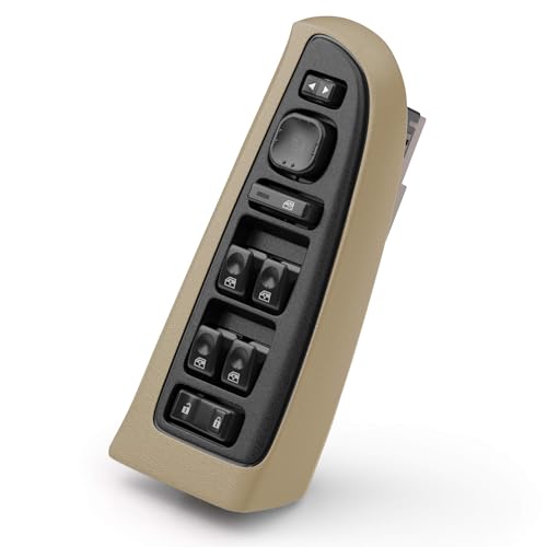 CXZHAZD 15883319 Master Power Window Switch with Tan Bezel Fit for Chevrolet GMC Escalade Hummer, 2003-2006 Avalanche Silverado Suburban Tahoe Sierra Yukon Escalade H2, Front Driver Side Door Lock Switch - Image 1