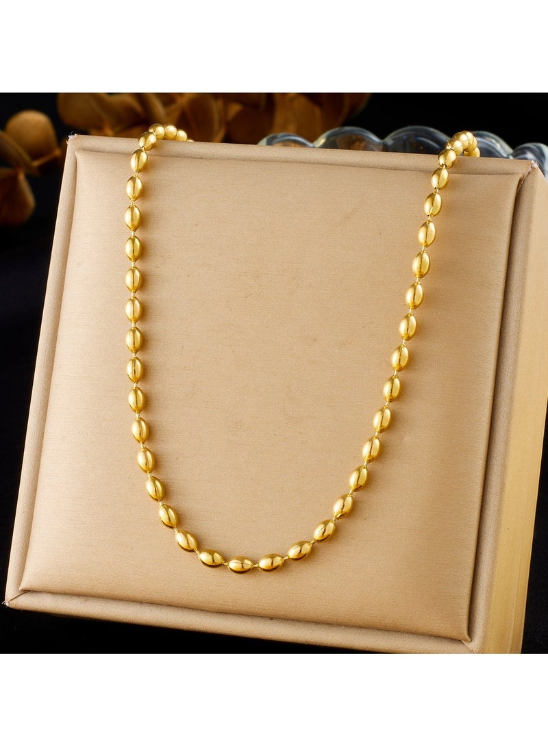 MIMOE Punk Style Stainless Steel Gold-plated Collarbone Chain, Women's Necklace Fashionable Design, Simple and Versatile Neck Chain - Image 3
