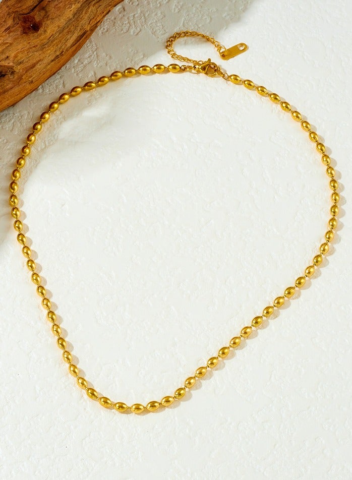 MIMOE Punk Style Stainless Steel Gold-plated Collarbone Chain, Women's Necklace Fashionable Design, Simple and Versatile Neck Chain - Image 1