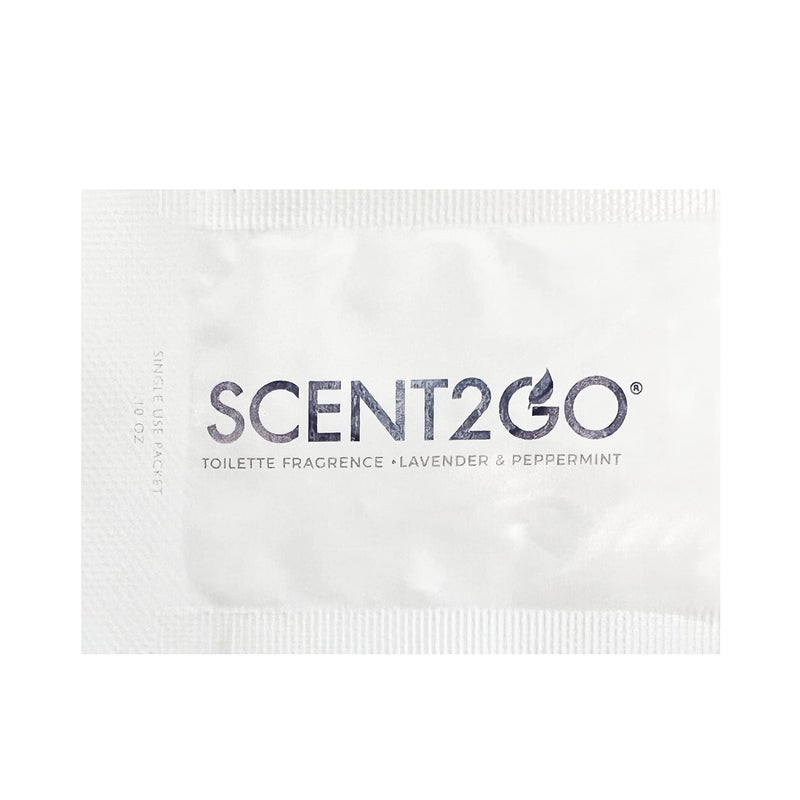 Scent2Go Toilet Fragrance Powder - Discreet Travel Size Packet - Leak Lock Design - Plant Based Formula - Lavender + Peppermint - 20 Single Use Packets - Image 2