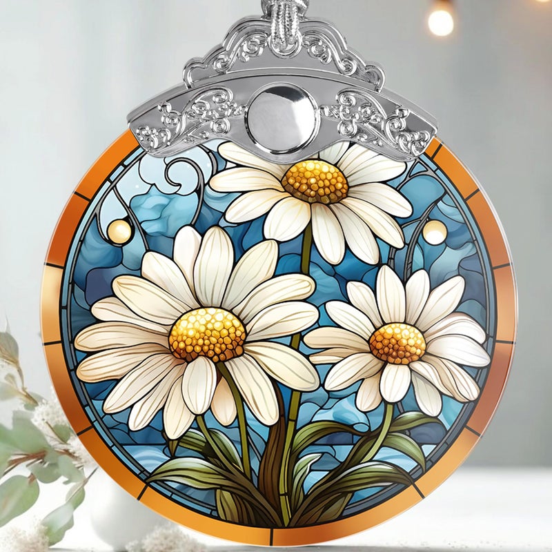 Jocidea Flower Christmas Ornament Daisy Christmas Decor Flower Christmas Tree Decorations Contain Glass Ornamt - Image 1