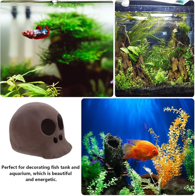 SHINEOFI Aquarium Shrimp Hideout Ceramic Fish Cave Shelter for Breeding and Hiding Small Betta Fish Tank Decor Safe Hiding Spot for Aquatic Pets - Image 3
