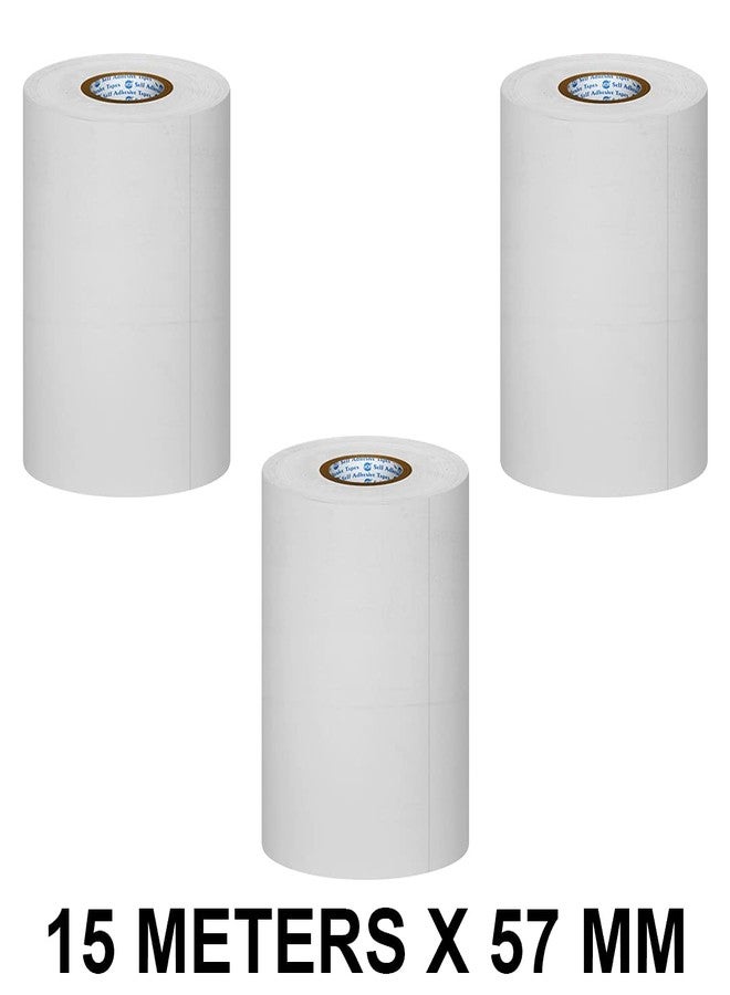 VCR White Thermal Paper POS Roll - 57mm / 2 inches Width x 15 Meters in Length - Pack of 3 Rolls for Printing Receipts - Billing Machines/Register - 55 GSM Thickness - Black Colour Printing - Image 2