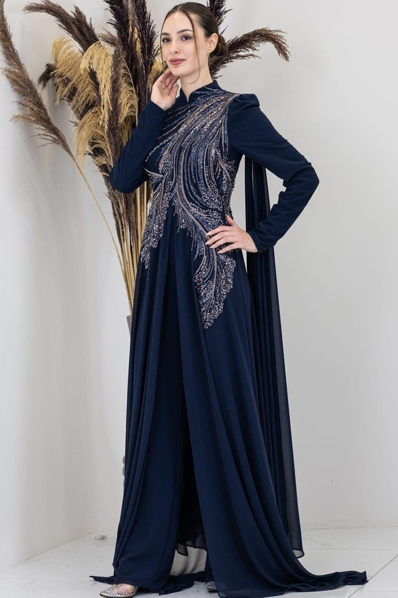 Esilanur Elif Hijab Jumpsuit Navy Blue - Image 1