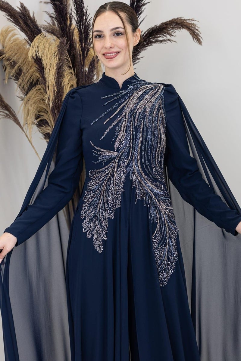Esilanur Elif Hijab Jumpsuit Navy Blue - Image 4