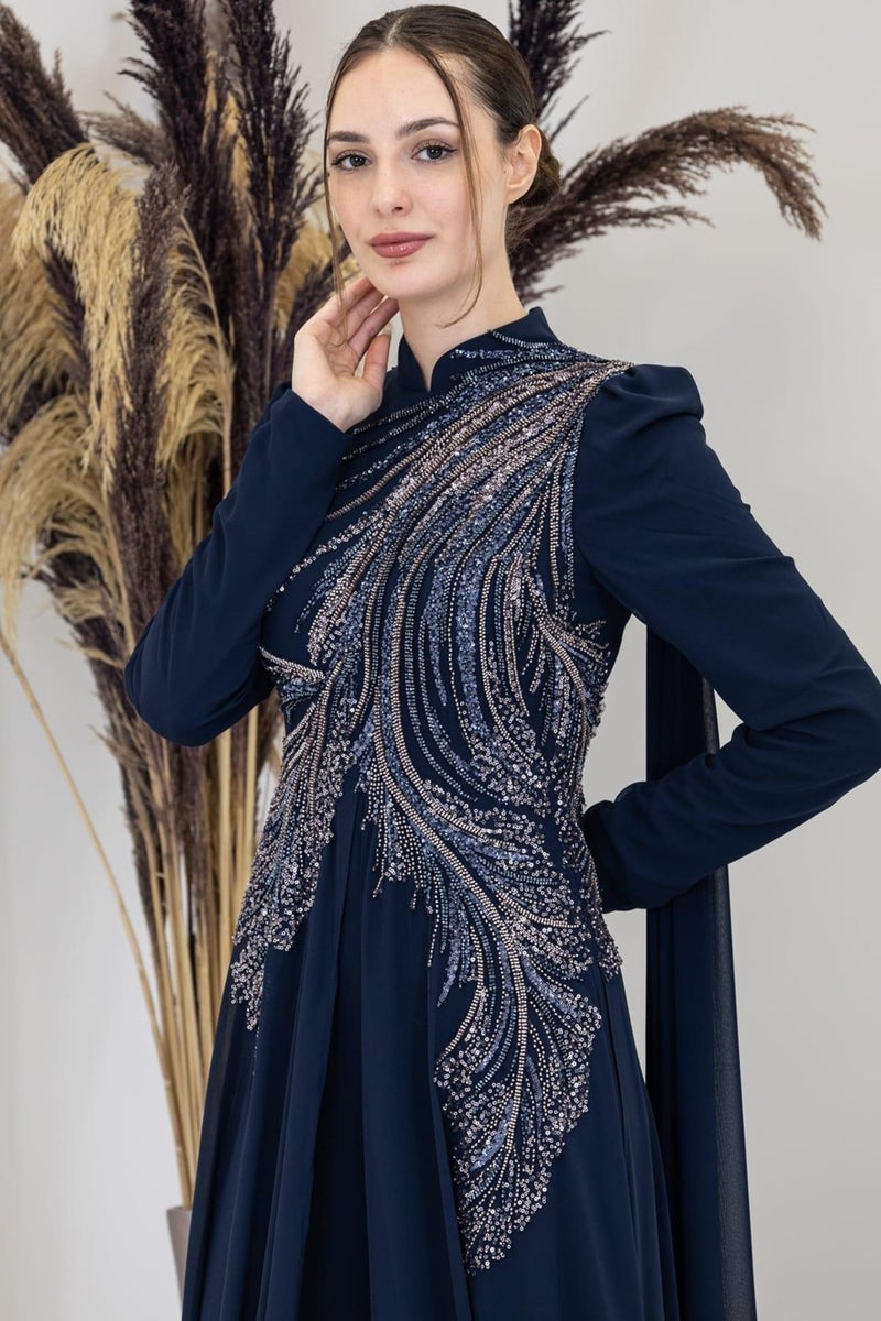 Esilanur Elif Hijab Jumpsuit Navy Blue - Image 2