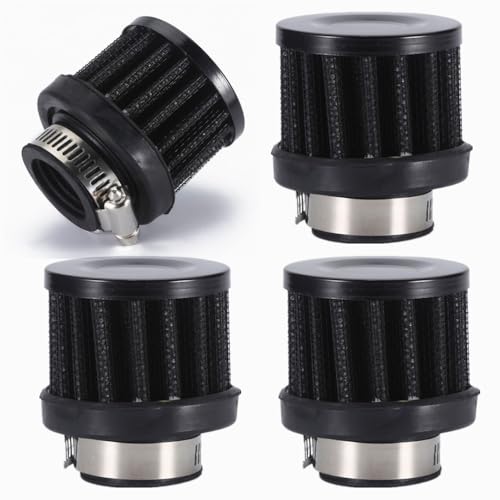 AotoKoop 25mm Air Intake Filter4 Pack 1 Inlet Air Intake Cone Universal Filter Parts with Adjustable Clamp Black - Image 1