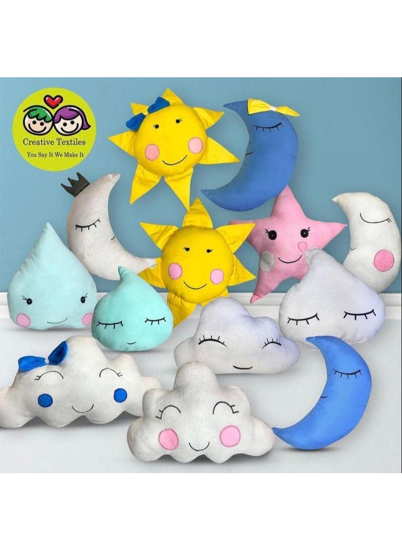 CREATIVE TEXTILES Creative Textiles Star Shaped Baby Plush Pillow Baby Cushion Sky Blue  - Image 2