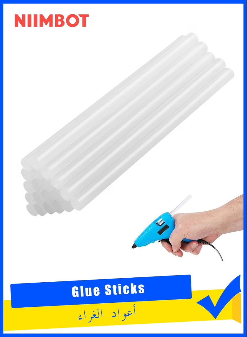 NIIMBOT 20 Pieces Hot Glue Sticks, Hot Melt Glue Sticks, 7.4mm x 200mm Clear Adhesive Instant Melting Quick Drying Strong Bonding for DIY Crafting, Arts, School Projects and Home Repairs, Transparent - Image 1