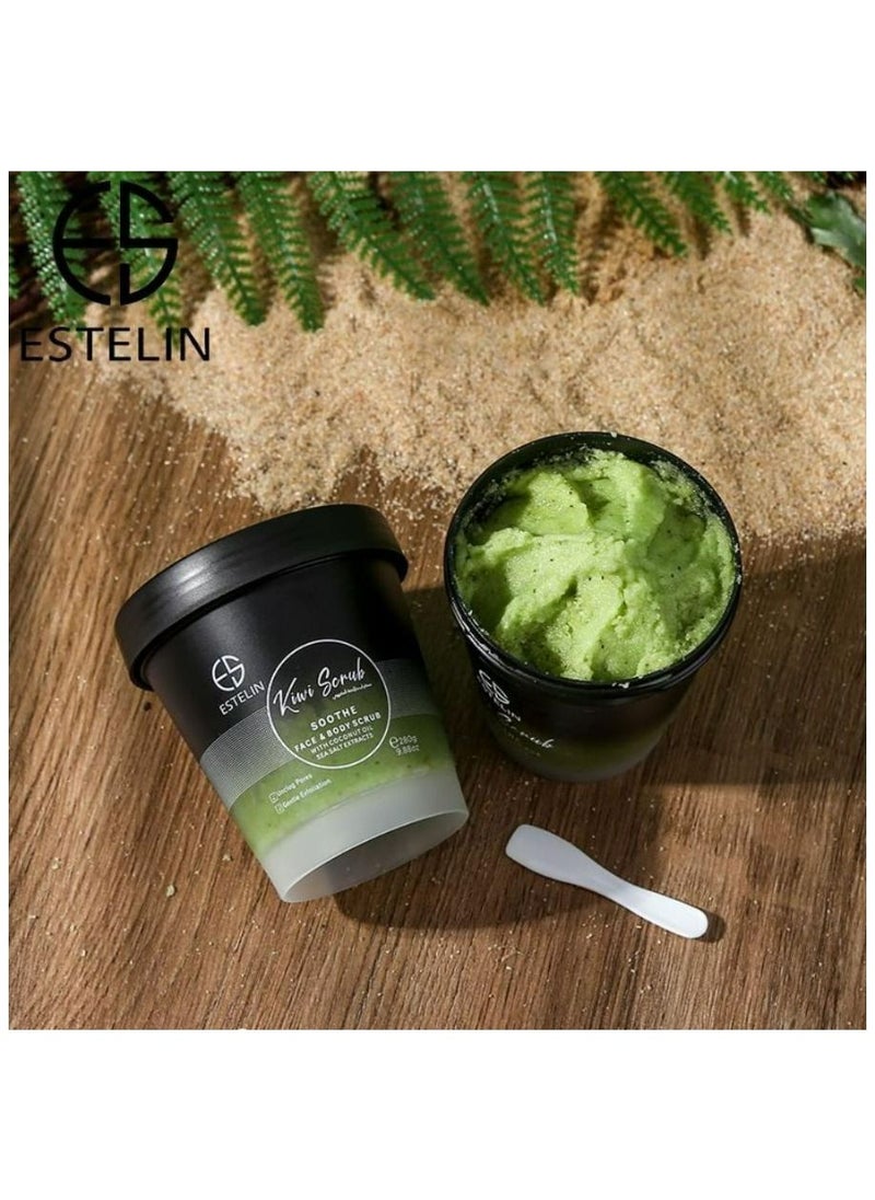 ESTELIN - Kiwi Soothe Face & Body Scrub Gentle Exfoliation Hydration and Skin Revitalization Formula  280 g - Image 1