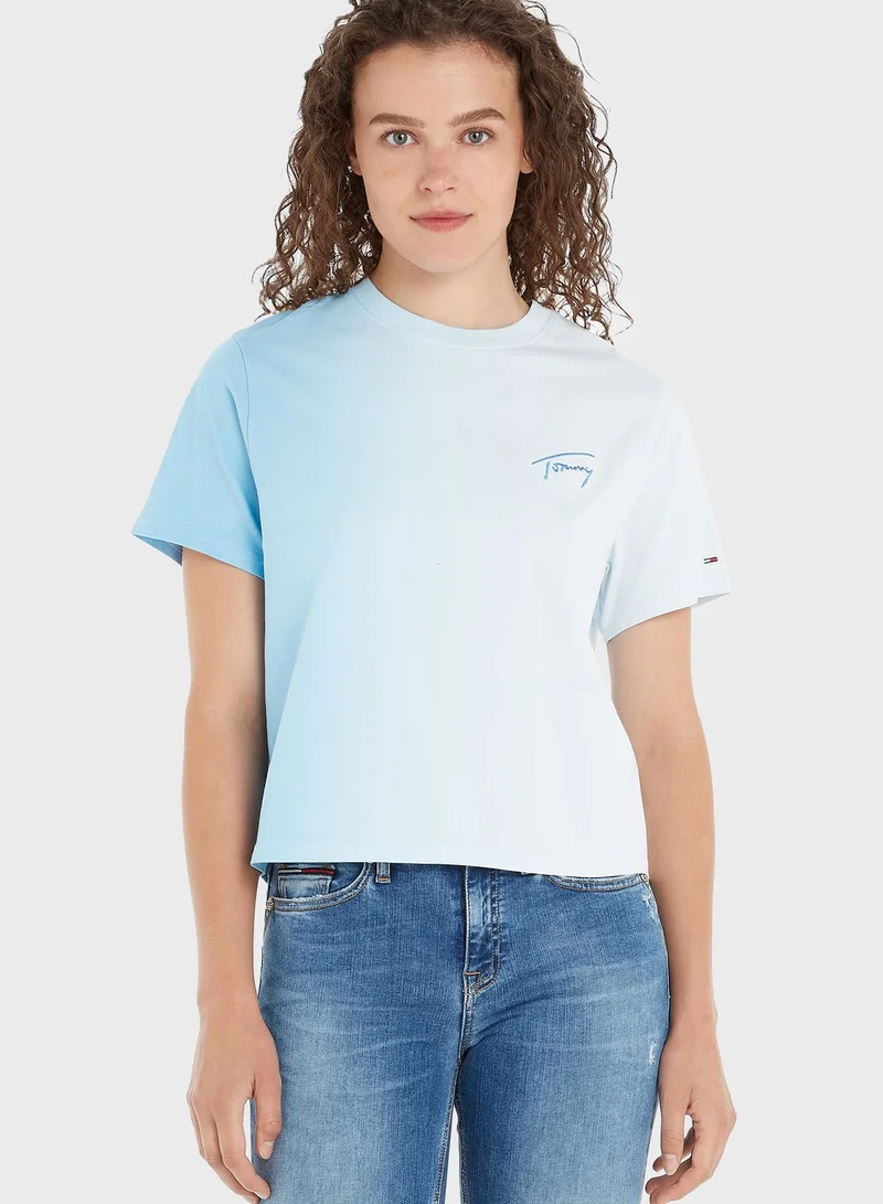 TOMMY JEANS Crew Neck Color Block Logo T-Shirt