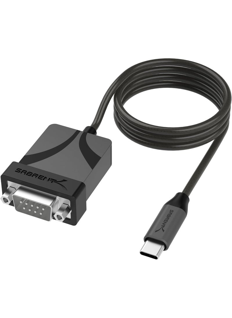 SABRENT SABRENT USBC to DB9 Serial RS232 Adapter Cable 3FT Prolific PL2303GS Chipset USB 20 1bps12Mbps Baud Rate for POS Terminals Modems GPS Industrial Devices CBD9C3  - Image 1