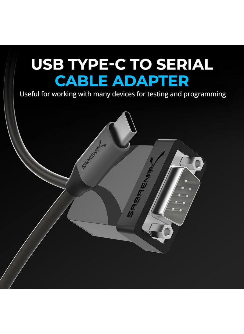 SABRENT SABRENT USBC to DB9 Serial RS232 Adapter Cable 3FT Prolific PL2303GS Chipset USB 20 1bps12Mbps Baud Rate for POS Terminals Modems GPS Industrial Devices CBD9C3  - Image 2
