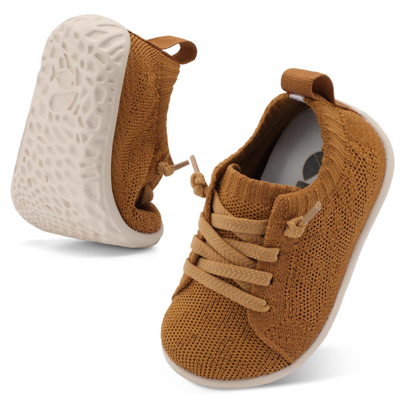Centipede Demon Baby Shoes Baby Boy Girl Barefoot First Walking Shoes Breathable Lightweight Soft Infants Slip On Sneakers Sock Shoe Slippers 12-18 Months Brown - Image 1