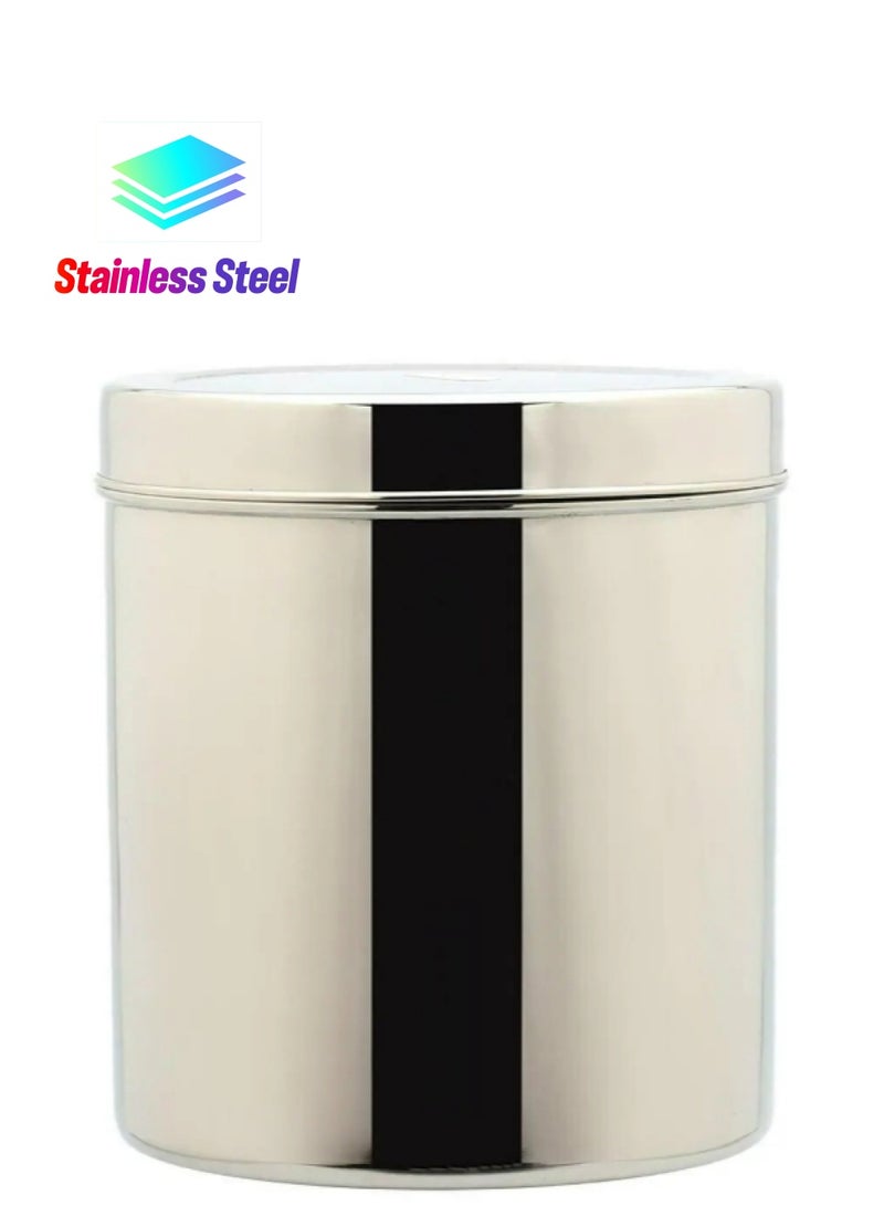 Ayda صندوق تخزين من الفولاذ المقاوم للصدأ سعة 16 لتر مع غطاء محكم 27 سم عرض × 34 سم ارتفاع - Image 1