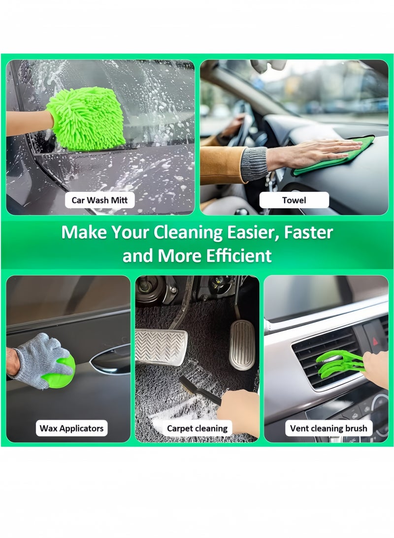 nihao 33PCS Car Detailing Kit Interior Cleaner, Car Cleaning Kit with Foam Gun Sprayer, Car Interior Detailing Kit, Car Wash Kit with Bucket Detailing Brush Set Car Accessories for Motorcycle, Cars, Wheels  - Image 4