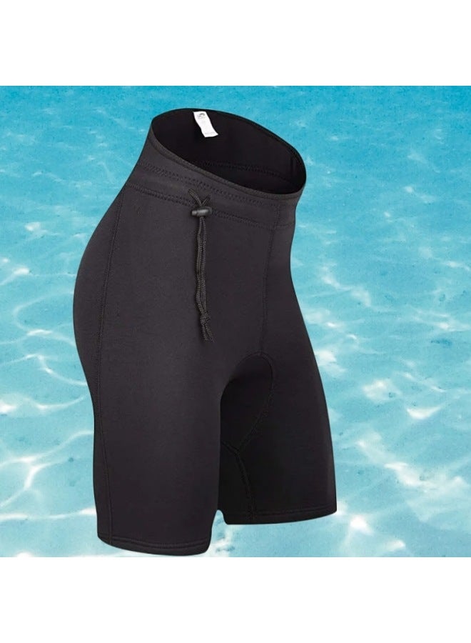 Loquat 3mm Swimming Shorts Neoprene Diving Shorts Surf Pants High Waist Elastic Sports Swimming Shorts Men-Color:Black Black Thread Stitch-  - Image 1