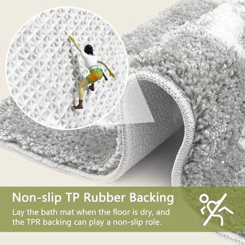 Homantic Small Get Naked Bathroom Rugs - Funny Bath Mats Non Slip Cute Carpet for Bathroom Floor Decor Water Absorbent Bath Rugs for Sink Bathtub and Shower Gray 16" x 24" - Image 5