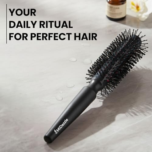 Midazzle Round Hair Brush for Adding Curls, Volume & Waves in Hair | Styling, Detangling and Grooming for Men and Women | Reduces Hair Breakage and Promotes Hair Growth | Best Hair Brush for All Hair Types (MIHB0040) - Image 4