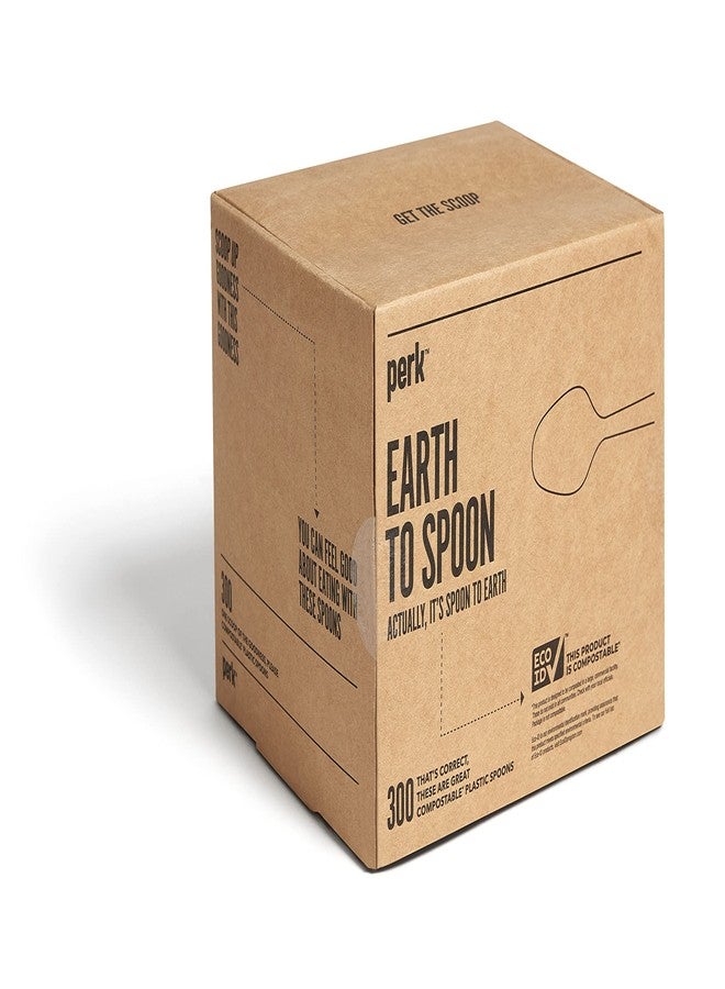 PERK Staples Compostable Plastic Spoon, Medium-Weight, White - Image 5