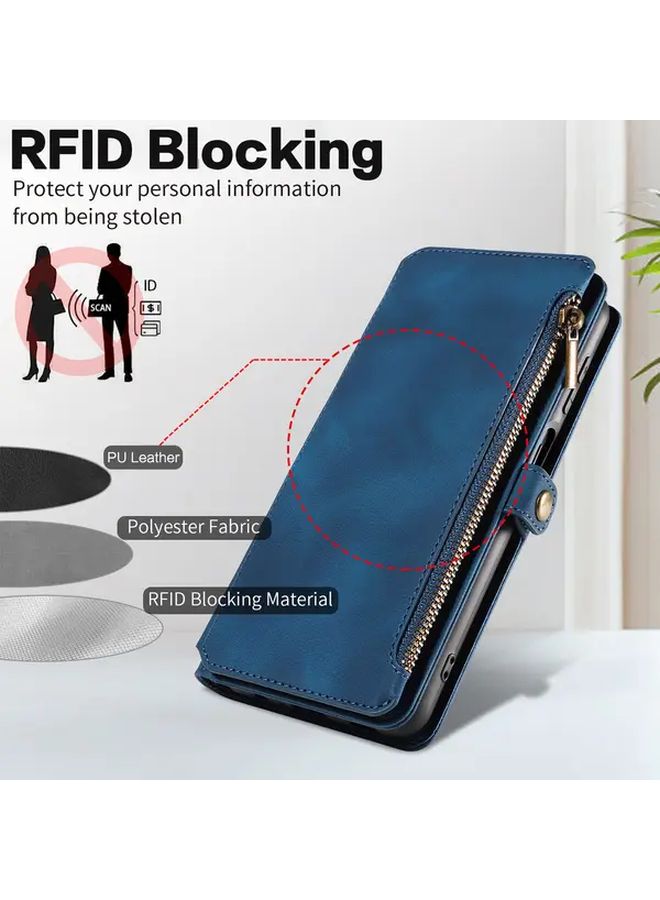 Pink Faux Leather Phone Case for iPhone 15 Pro with Card Slots Kickstand and RFID Blocking - Image 2