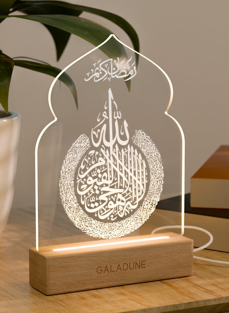 GALADUNE LED Acrylic Night Light with Arabic Calligraphy Graphics, Suitable for Ramadan and Islamic Celebrations, Home Decor, Cafe Decor, Night Lighting - Image 4