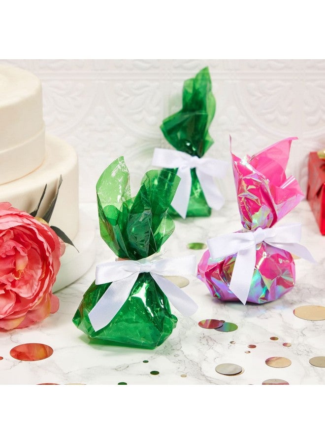 Juvale 100Pack Twist Tie Bows For Crafts Pretied Satin Ribbon For Gift Wrap Bags Party Favors Baked Goods Cookies Mini Bowties For Hair Decorations (2.5X3 In White) - Image 3