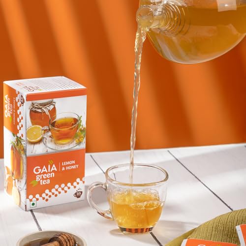 Gaia Green Tea Lemon & Honey - Pack of 2 (25 Tea Bags Each) | Antioxidant-Rich | Supports Immunity, Digestion & Metabolism | Refreshing & Calorie-Free Herbal Infusion | 50 Tea Bags Total - Image 2