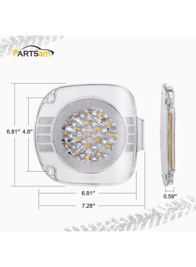 Partsam Pair 19 Amber LED Front Turn Signal Lights Corner Lamps Clear Lens Replacement for Freightliner Century Class 1996-2010, Driver Side and Passenger Side - Image 4