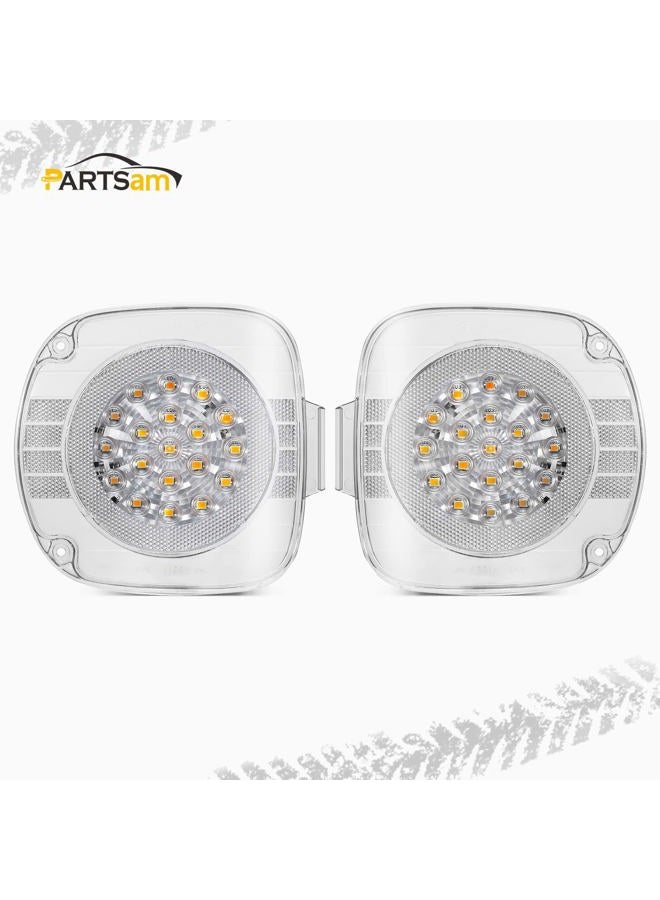 Partsam Pair 19 Amber LED Front Turn Signal Lights Corner Lamps Clear Lens Replacement for Freightliner Century Class 1996-2010, Driver Side and Passenger Side - Image 2