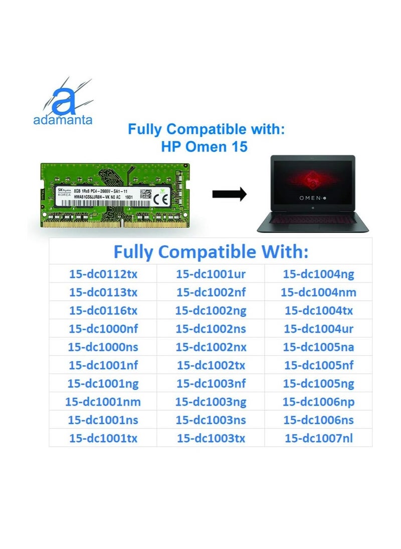 Generic Adamanta Factory Original 8GB (1x8GB) Compatible for HP Omen 15 & Omen 17 DDR4 2666MHz PC4-21300 SODIMM 1Rx8 CL19 1.2V RAM Laptop Notebook Memory Upgrade  - Image 5