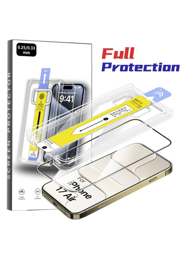 MonaPlay Screen Protector for iPhone 17 Air, HD Clear Tempered Glass[1Pack], with Easy Auto-Installation Tool, Case Friendly, 9H Hardness - Image 1